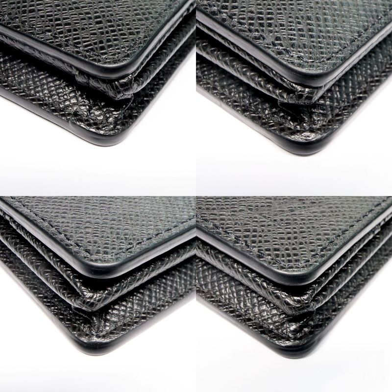 Louis Vuitton Taiga Coin Purse Noir Black Leather — view 6