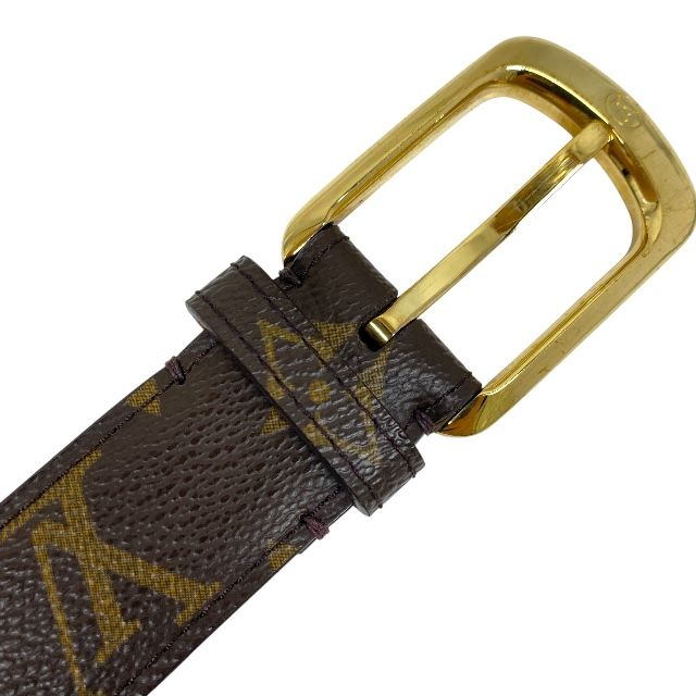 Louis Vuitton M6919 Ct0065 Belt Santure Ellipse Monogram Canvas Brown Gold Logo — view 3