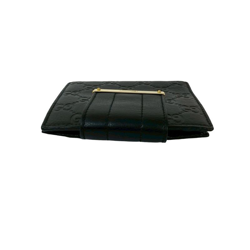 Gucci Guccissima GG Pattern Logo Hardware Plate Leather Bifold — view 3