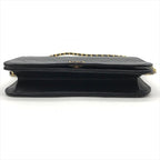 Chanel CC Logo Quilted Lambskin Push Lock Chain Shoulder Bag Black — view 3