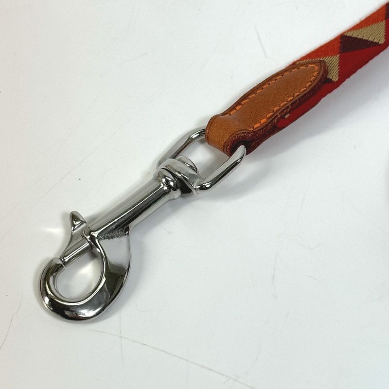 Hermes Lead Dog Medor Slim Canvas Leather Dark Irish Red — view 2
