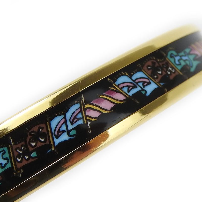Hermes Bracelet Emile PM Metal Cloisonne Multicolor Black Gold Hardware — view 8