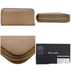 Prada Round Zipper Long Wallet Pink Beige Cammeo 1 Ml506 — view 4