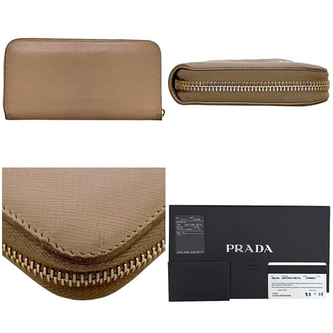 Prada Round Zipper Long Wallet Pink Beige Cammeo 1 Ml506 — view 4
