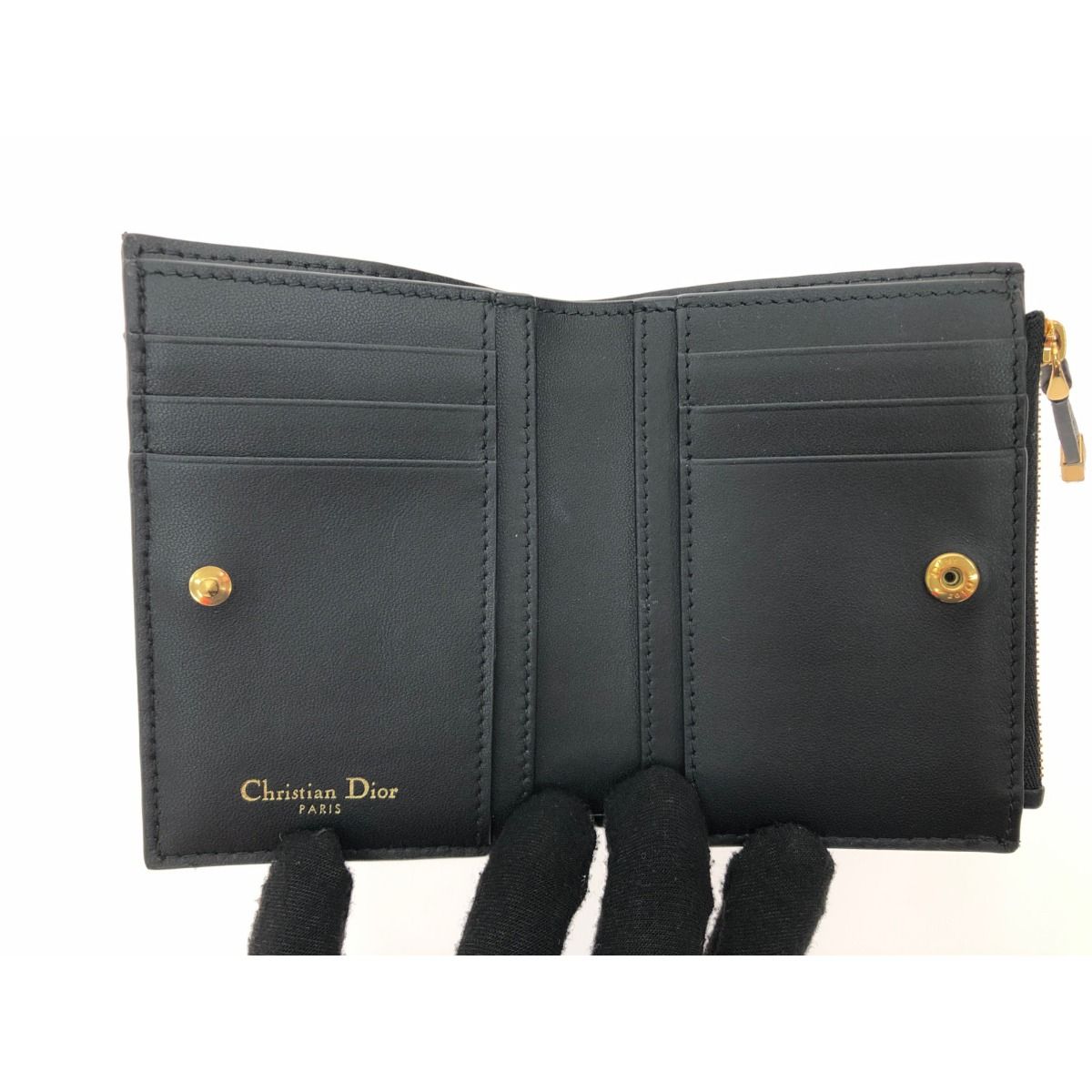 Christian Dior Bifold Wallet Caro Dahlia Cannage S5173 Uwhc — view 5