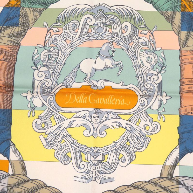Hermes Carre 90 Double Face Della Cavalleria Silk Multicolor Scarf 0993 — view 4