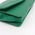 Chanel Pouch Caviar Leather Green CC Logo — view 9