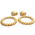 Chanel Earrings GP Hoop Ring 25 2738 Vintage Large Removable 2-Way — view 4
