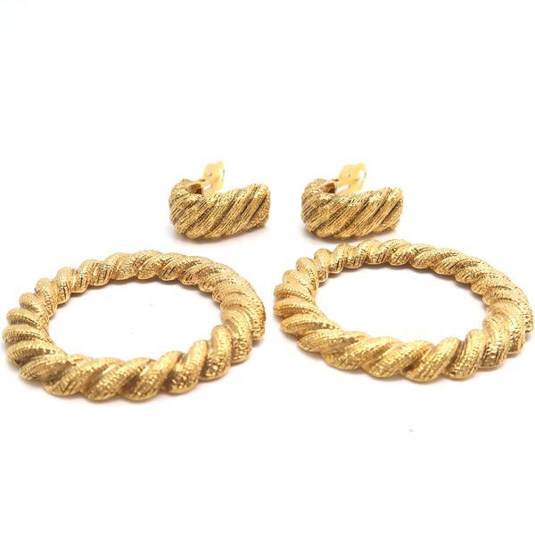 Chanel Earrings GP Hoop Ring 25 2738 Vintage Large Removable 2-Way — view 4