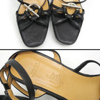 Hermes Echape Sandals 38.5 Black — view 4