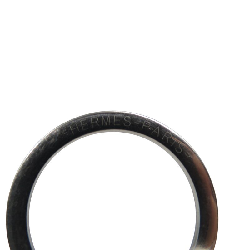 Hermes Carmen Bicolor Agnomiro Silver Hardware Orange Beige Key Ring 0580 — view 3