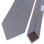Hermes 5261 SA 100% Silk Chaine Chain All Over Pattern Cravat Wide Tie Brown Marron — view 4