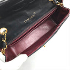 Chanel CC Logo Quilted Lambskin Turnlock Chain Shoulder Bag Black — view 8