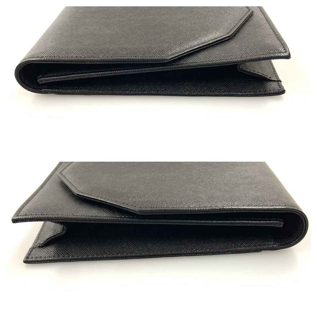 Yves Saint Laurent Logo Vintage Clutch Bag Black — view 3
