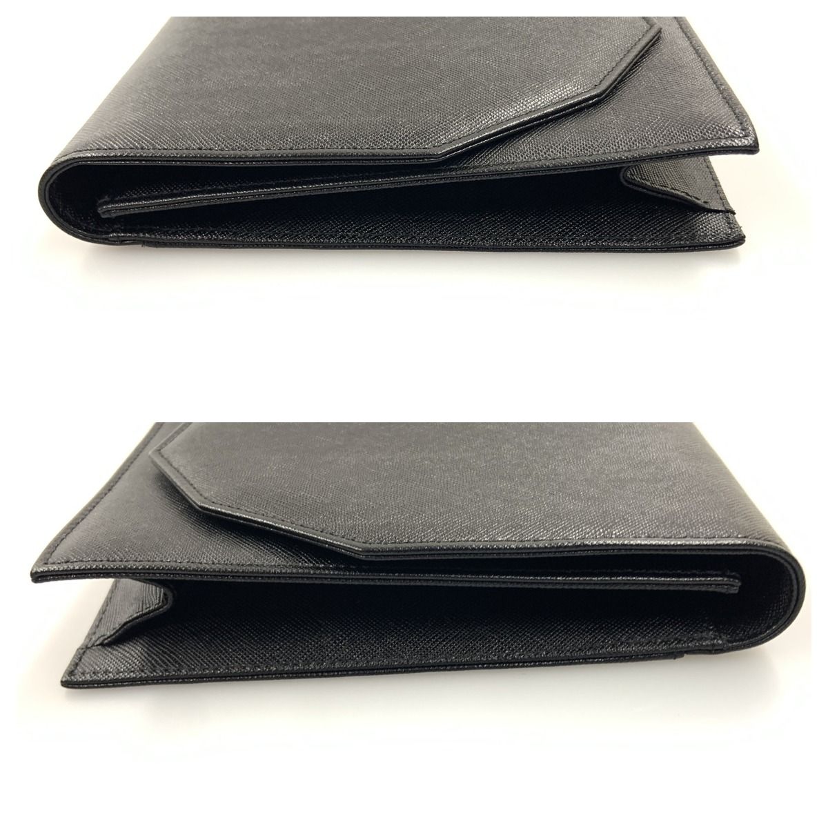 Yves Saint Laurent Logo Vintage Clutch Bag Black — view 3
