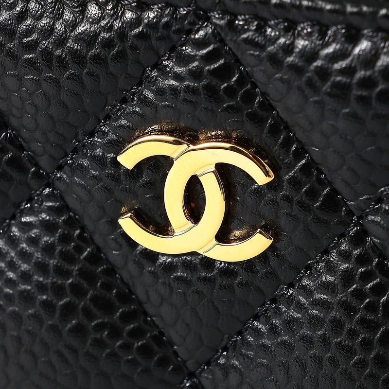 Chanel Card Case Classic Zip Coin Purse Black — view 8