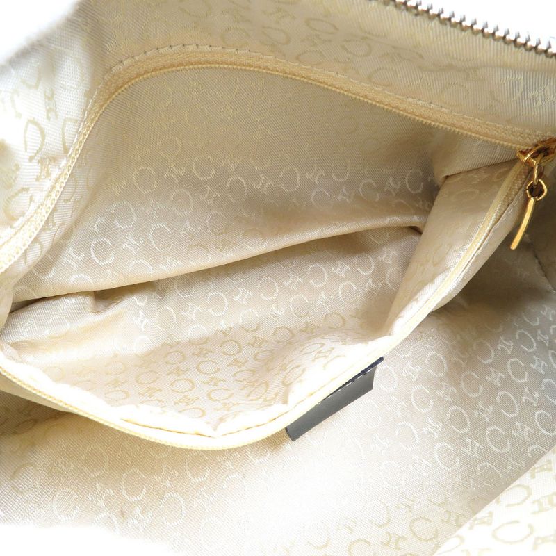 Celine C Macadam Pattern Canvas Leather Gold Hardware Olive Green Shoulder Bag — view 5