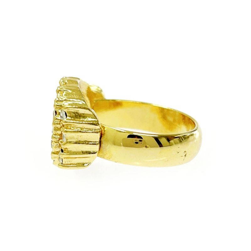 Christian Dior GP Rhinestone Logo Ring Gold — view 4
