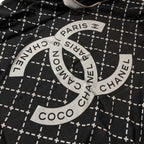 Chanel Coco Mark Travel Set Blanket Eye Mask Black Gray Wool Silk — view 3