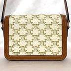Celine Shoulder Bag White Brown Triomphe — view 5