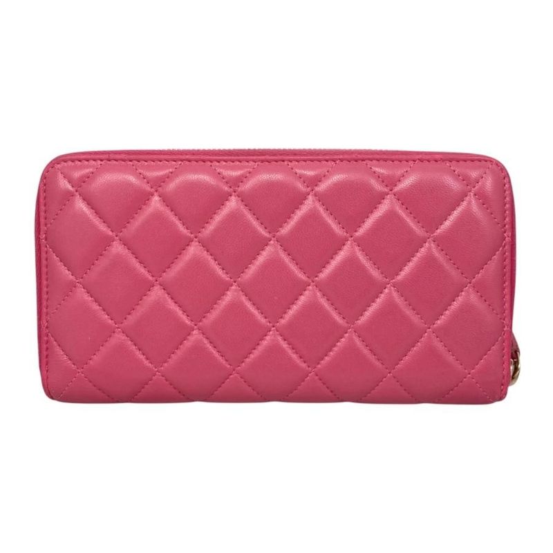 Chanel Long Wallet Zip Round Ap1590 Quilted Lambskin Coco Mark — view 2