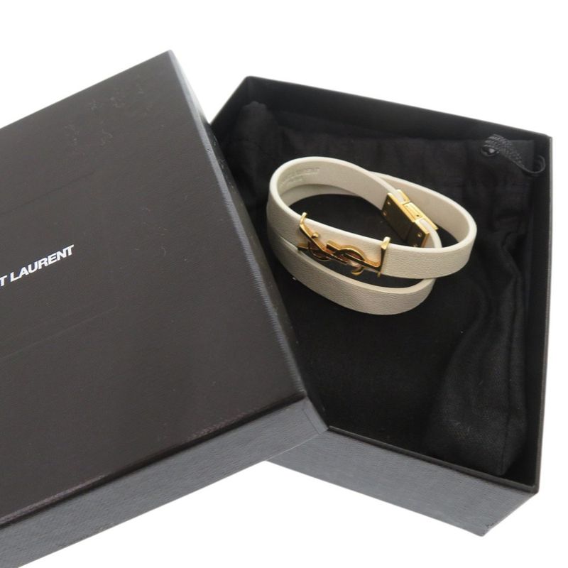Yves Saint Laurent Opium Double Loop Bracelet Leather White 0736 — view 3
