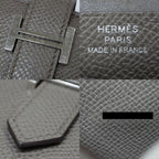 Hermes Bearn Mini Compact Wallet Ethane Silver Hardware Epson — view 9
