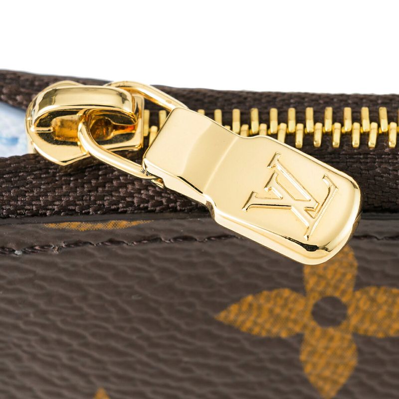 Louis Vuitton Card Case Porte Cles Noir Brown Olympe Blue — view 8
