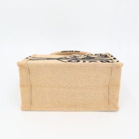 Christian Dior Book Tote Small M1265 Zruw m918 Bag Jute Canvas Beige Black — view 6