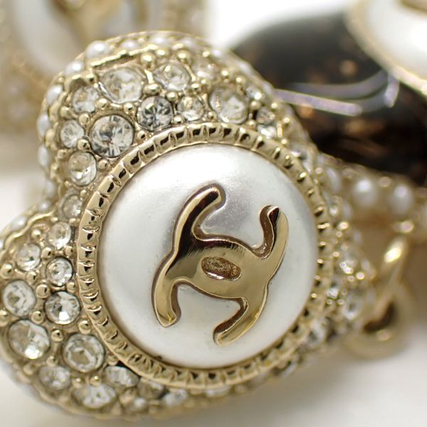 Chanel Ab9394 Heart B22 B Coco Mark Faux Pearl Rhinestone — view 7