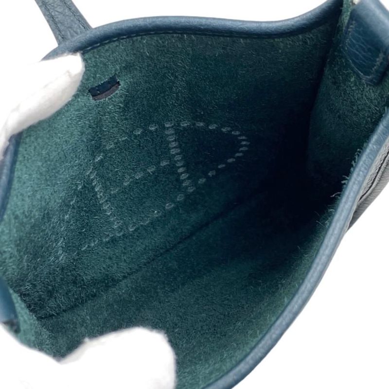 Hermes Shoulder Bag Evelyne TPM Taurillon Clemence Vert Chypre Green — view 7