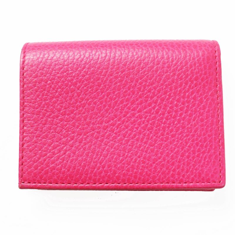 Gucci GG Marmont Leather Mini Wallet Bifold Shocking Pink — view 3