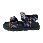 Christian Dioract Sandals Shoes Leather Black Multicolor Logo Velcro Strap — view 3