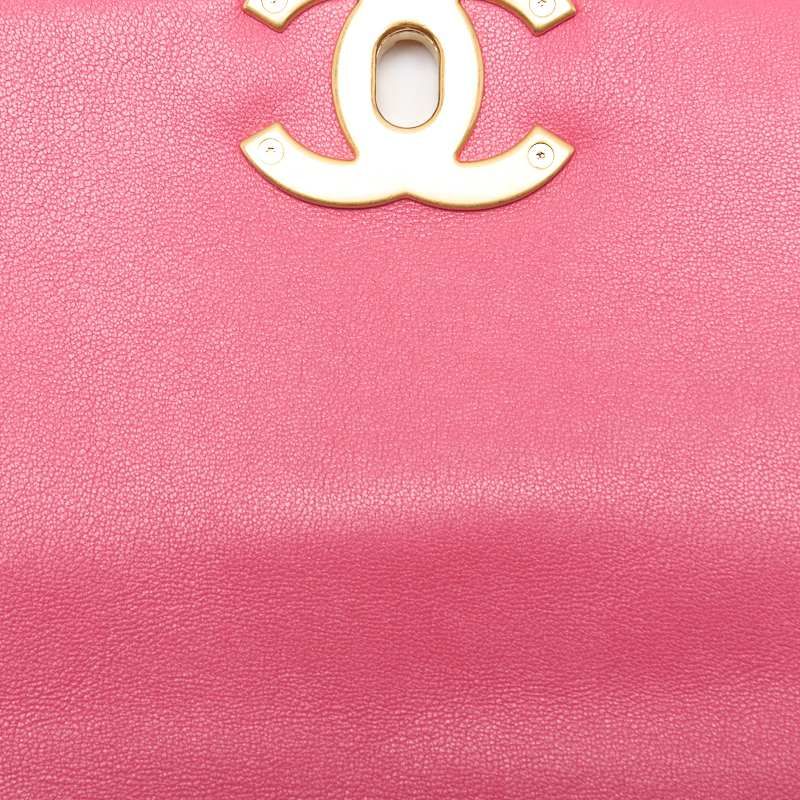 Chanel 19 Quilted 2-Way Chain Shoulder Lambskin Pink With Gold And Silver — view 7