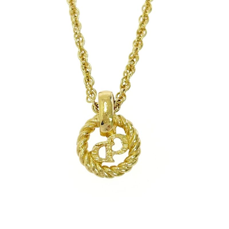 Christian Dior GP CD Logo Twist Circle Necklace Gold — view 3