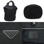 Prada 2-Way Tote Shoulder Bag Large Crossbody Nylon Blackblackleather Everyday — view 3