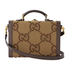 Gucci Shoulder Bag Jumbo GG Canvas Camel Ebony — view 2