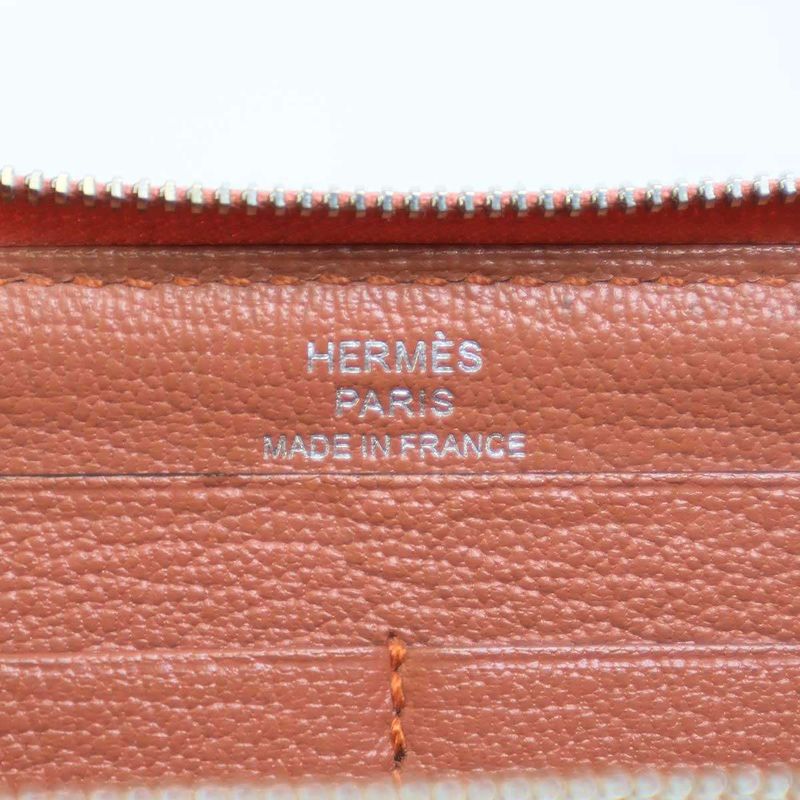 Hermes Azap Classic Round Zip Wallet Peach — view 5
