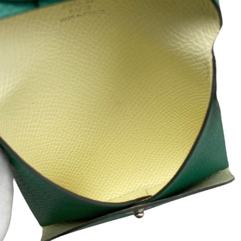 Hermes Coin Case Bastia Verso Vertigo Jeanne Milton Green Yellow — view 5