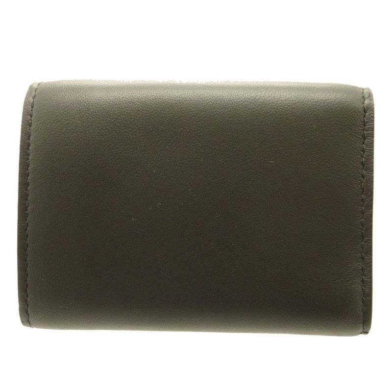 Bottega Veneta Intrecciato Compact Wallet Leather Black Gray Trifold — view 3