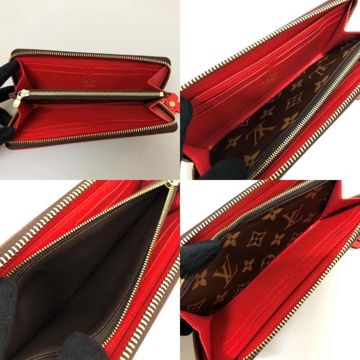 Louis Vuitton Long Wallet Monogram Portefeuille Clemence Flower Charm — view 8