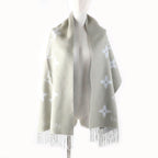 Louis Vuitton Echarpe Reykjavik 100% Cashmere Stole Grey Light Blue — view 3