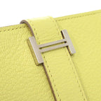 Hermes Bearn Card Case Chevre Mizor Lime Stamped W Yellow 1650 — view 6