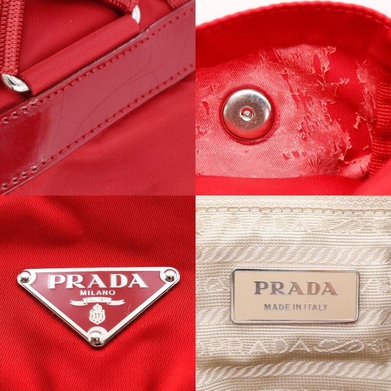 Prada Vera Sport Bz6677 Nylon Rosso Red Backpack Daypack — view 9