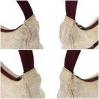 Prada Accessory Pouch Mini Handbag Ivory Wine Red Canvas — view 4
