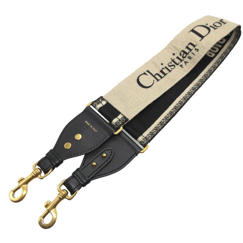 Christian Dior Logo Canvas Leather Black Shoulder Strap 0284 — view 2