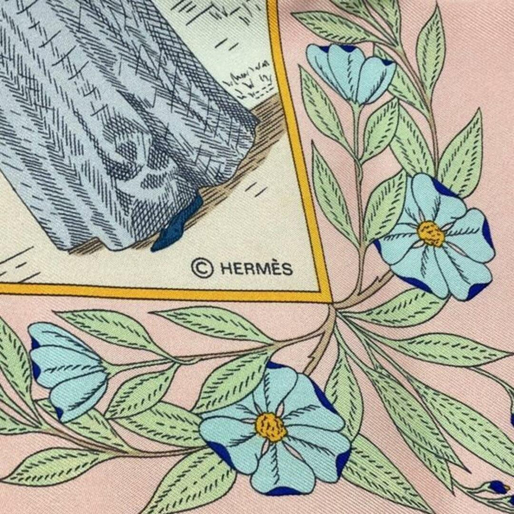 Hermes Scarf Carre 90 Blue Pink Multi COSTUMES DES DEPARTEMENTS — view 2