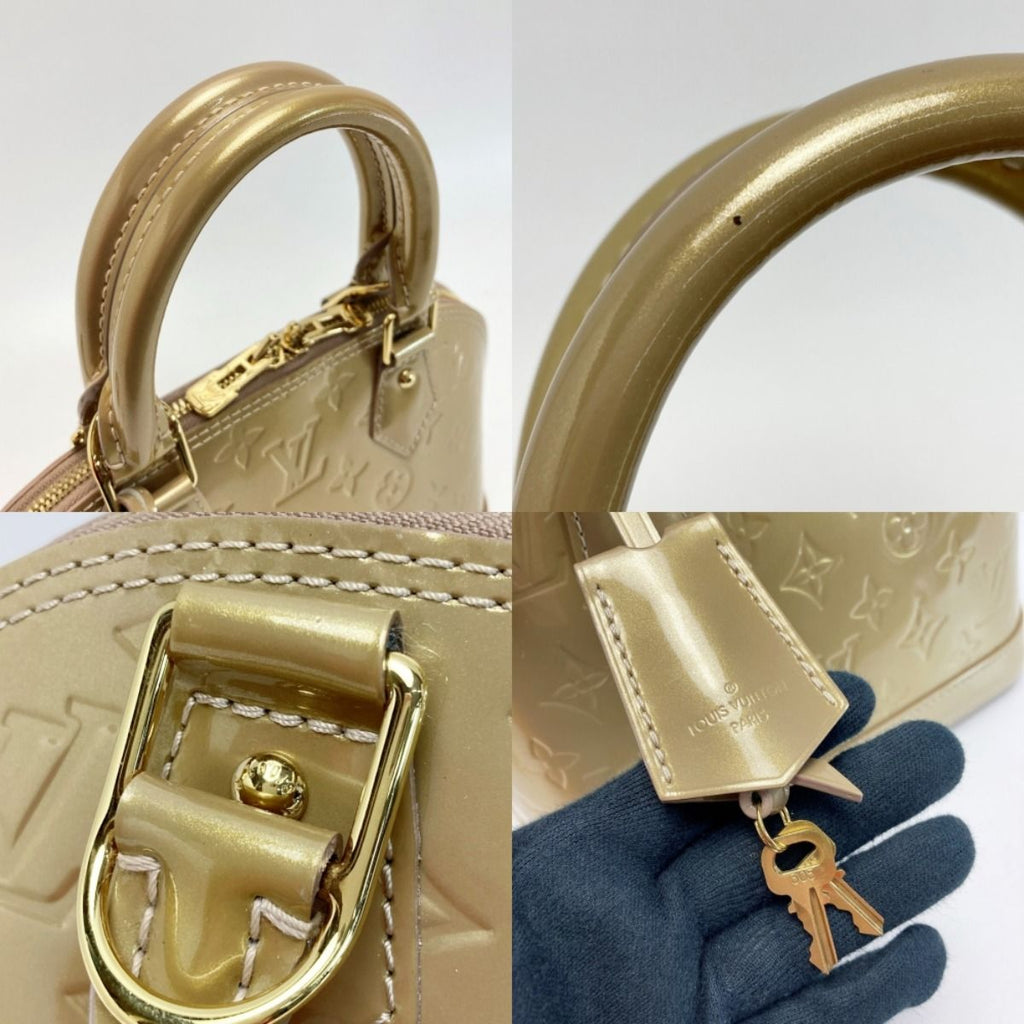 Louis Vuitton Vernis Alma BB Handbag Beige Poodle Shoulder Bag 2-Way — view 7