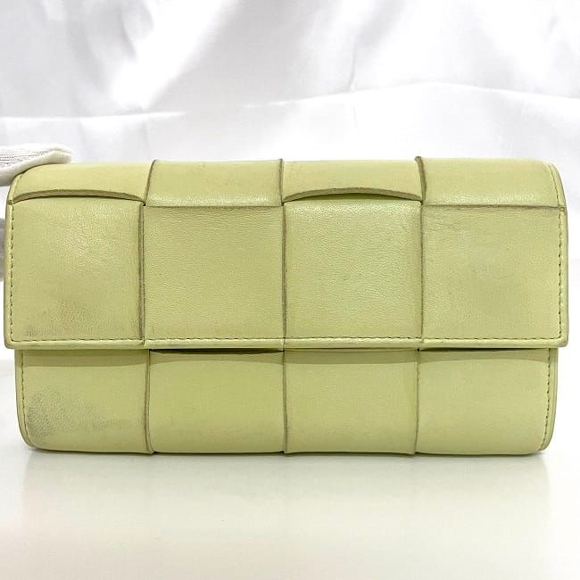 Bottega Veneta Bifold Long Wallet Light Yellow Cassette — view 9