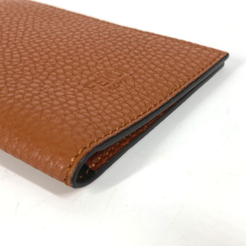 Fendi Pass Port Case with Logo Leather Brown — view 6